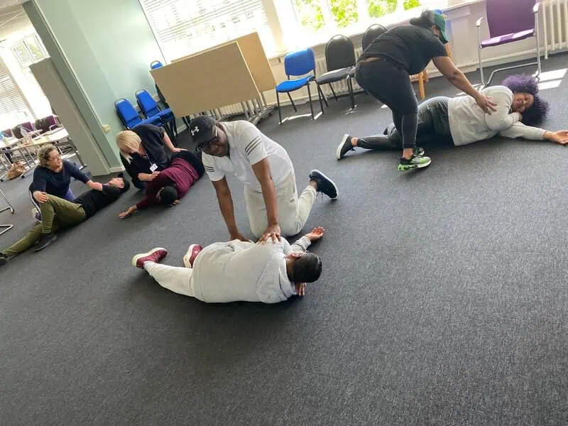 First aid training session group photo