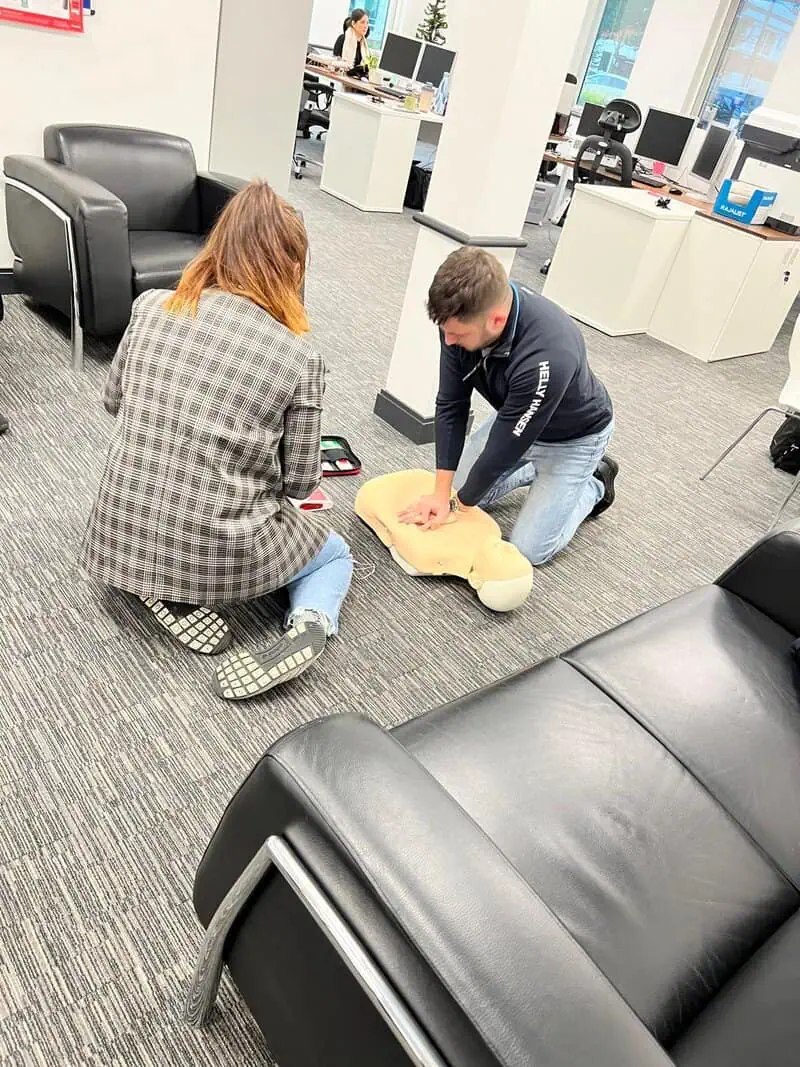 Trainer explaining emergency procedures